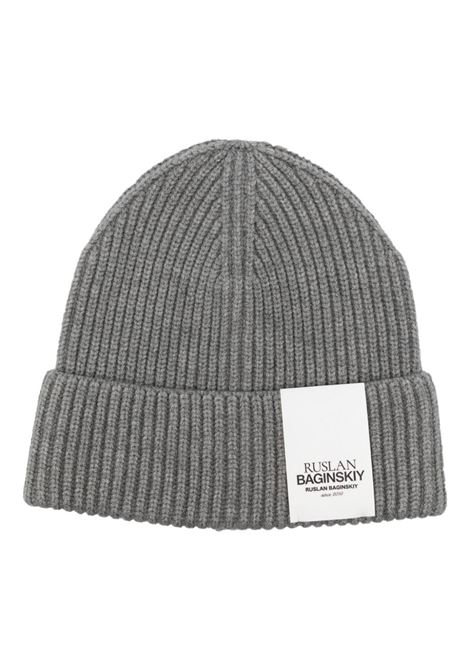 Grey ribbed-knit beanie Ruslan Baginskiy - women